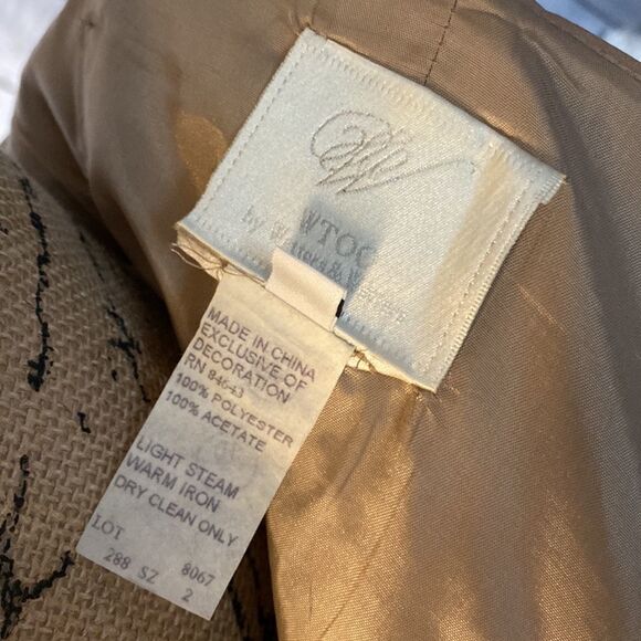 WTOO by Watters & Watters Strapless Champagne with Black Bow Maxi Gown size 2 - Picture 12 of 15